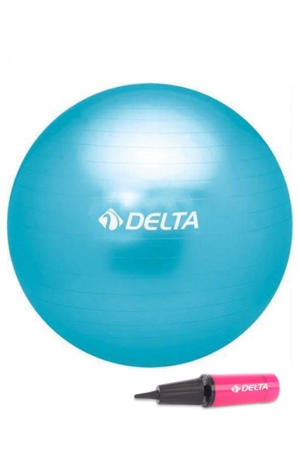Delta 55 cm Mavi Deluxe Pilates Topu Ve Çift Yönlü Pompa Seti