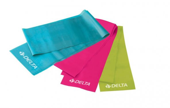 Delta 3 lü Pilates Bandı  120 cm x 15 cm Egzersiz Direnç Lastiği (Uç Kısmı Açık)