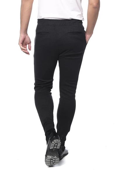 Erkek Slim Fit Beli Bağcıklı Fermuarlı Rahat Spor Jogger Pantolon - 6