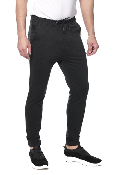 Erkek Slim Fit Beli Bağcıklı Fermuarlı Rahat Spor Jogger Pantolon - 8