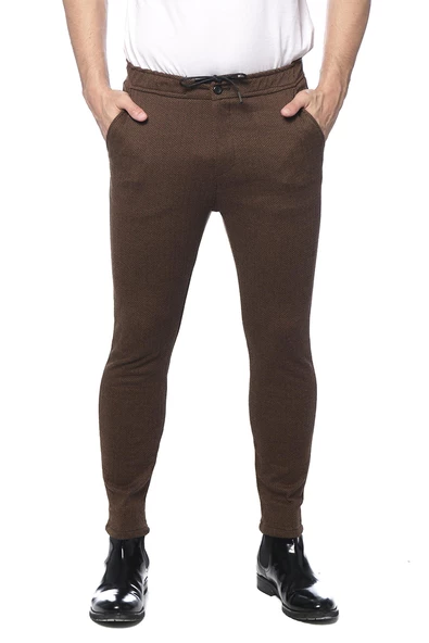 Erkek Slim Fit Beli Bağcıklı Fermuarlı Rahat Spor Jogger Pantolon - 12