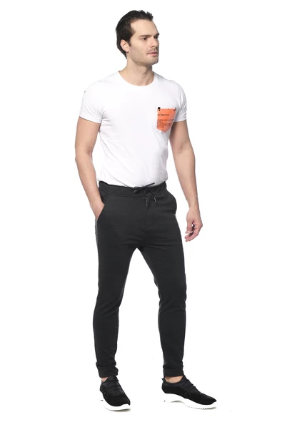 Erkek Slim Fit Beli Bağcıklı Fermuarlı Rahat Spor Jogger Pantolon - 10