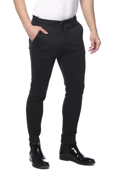 Erkek Slim Fit Beli Bağcıklı Fermuarlı Rahat Spor Jogger Pantolon - 4