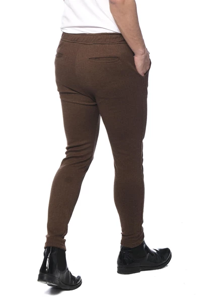 Erkek Slim Fit Beli Bağcıklı Fermuarlı Rahat Spor Jogger Pantolon - 11