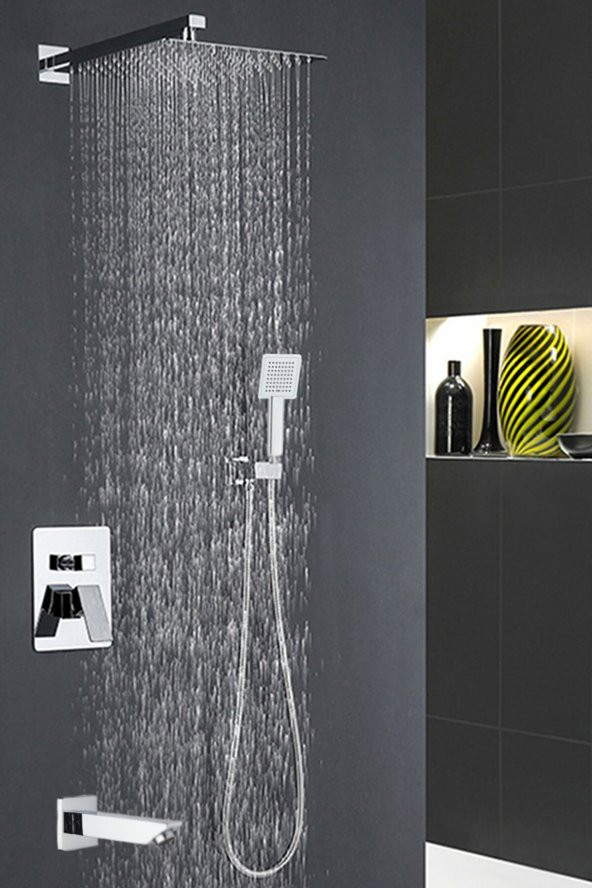 Banyo Bataryası Dahil Ankastre Panel Duş Seti Krom - 2