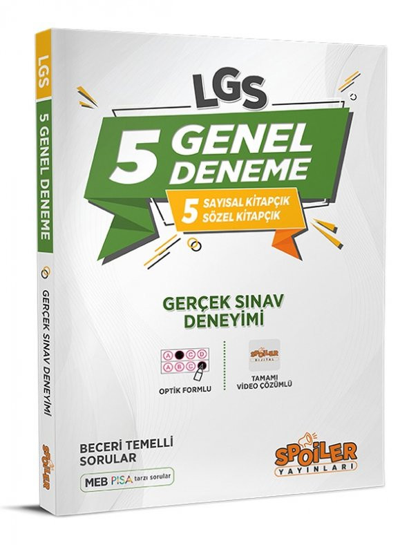 Spoiler Yayınları 8. Sınıf Lgs 5 Li Deneme 2023