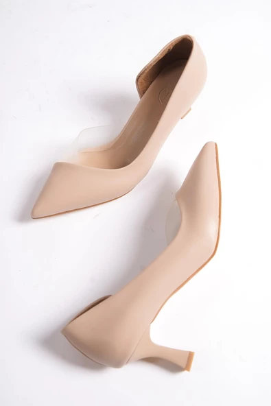 Oslo Ten Rengi Kısa Kadeh Topuklu Stiletto Topuklu Ayakkabı ürün görseli