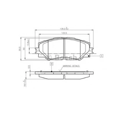 Subaru Trezia 1.3 1.4 2001 sonrası 0986TB3082 ÖN FREN BALATASI Bosch