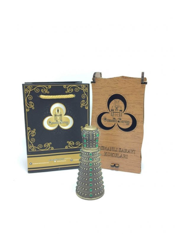 OSMANLI SARAYI FATİH SULTAN MEHMET HAN KOKUSU YEŞİL ÖZEL TASARIM ŞİŞE 4GR - Resim 2