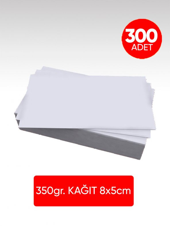 300 Adet Egesta 350gr Beyaz Boş Baskısız Kuşe Kartvizit Kağıdı