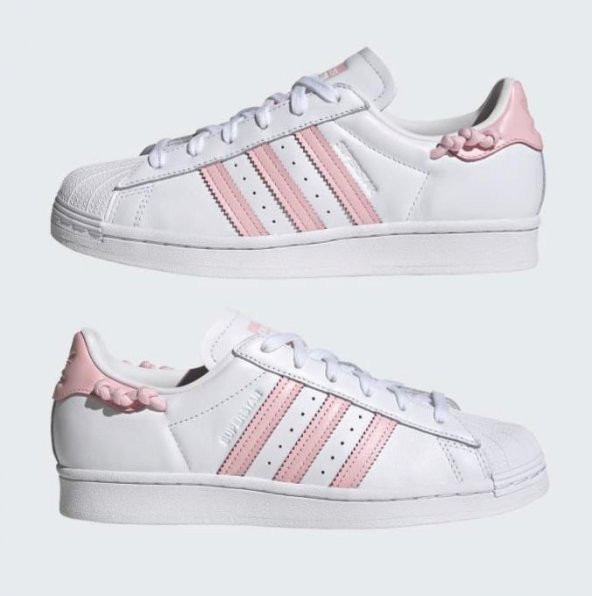 adidas Pembe Beyaz Superstar Ayakkabı GZ3446 - 4