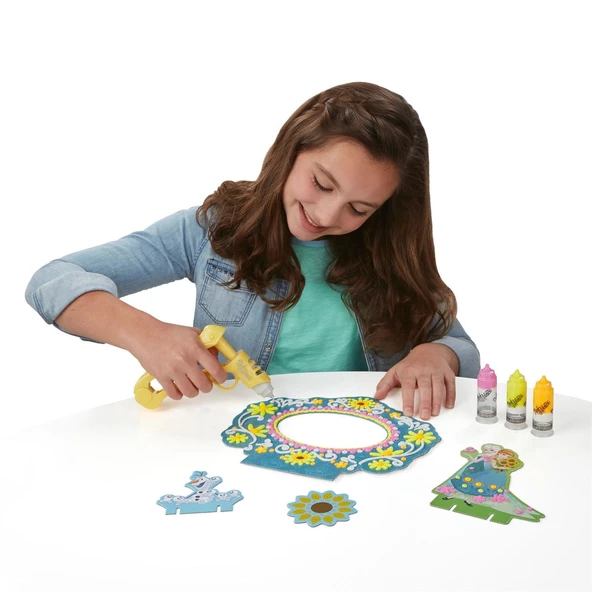 Playdoh DohVinci Disney Frozen Elsa Anna Sıvı Oyun Hamuru Eğitici Oyun Hamuru Tasarım Seti - 5