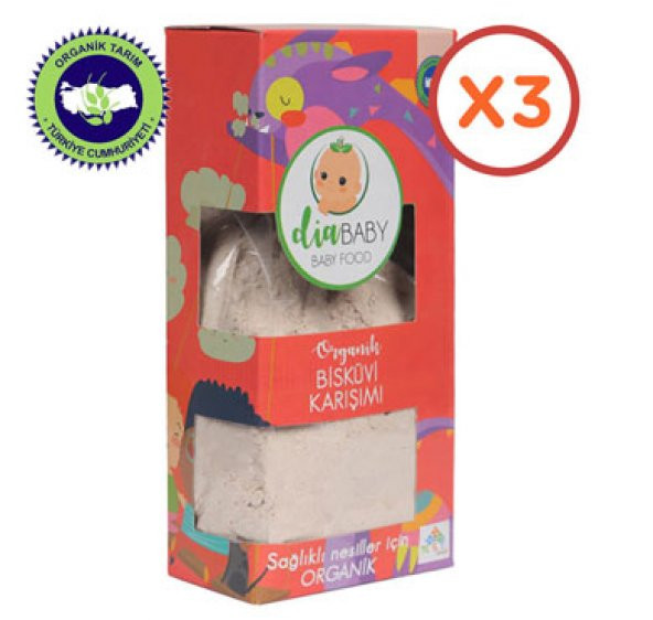 Dia Baby Organik Bebek Bisküvi Karışımı 330 Gr adet3 - 1