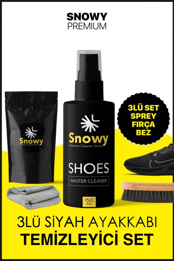 Master Cleaner Fırça Temizleme Spreyi Bezi Spor Ayakkabı Temizleme 3 Lü Süper Set