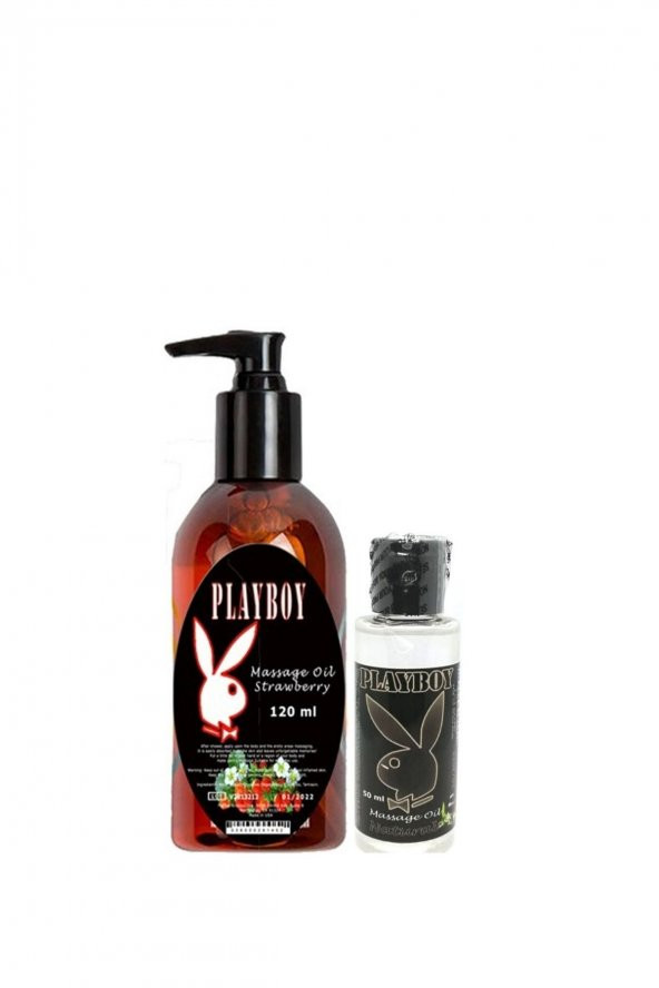 Playboy Aromaterapi  Çilek Massage Oil 120 ml + Natural Aromalı Massage Vücut Masaj Yağı 50 ML