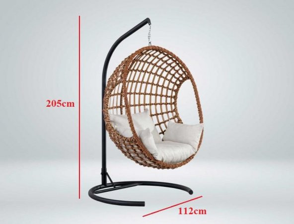 Prado Rattan Örgü Bahçe Balkon Salıncağı, Hamak Salıncak 1610 - 2