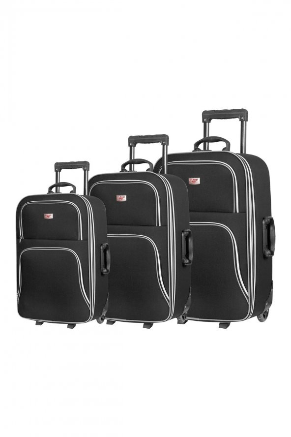 BEYDA CAPTİVA Kumaş Iki Teker Siyah 3lü Valiz Set