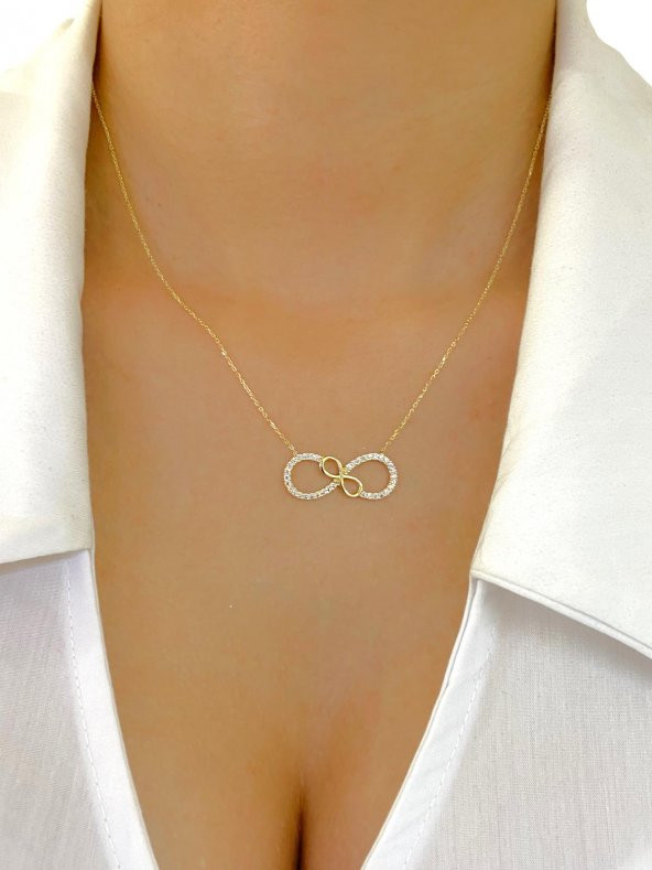 14 Ayar Altın Sonsuzluk Kolye - 3