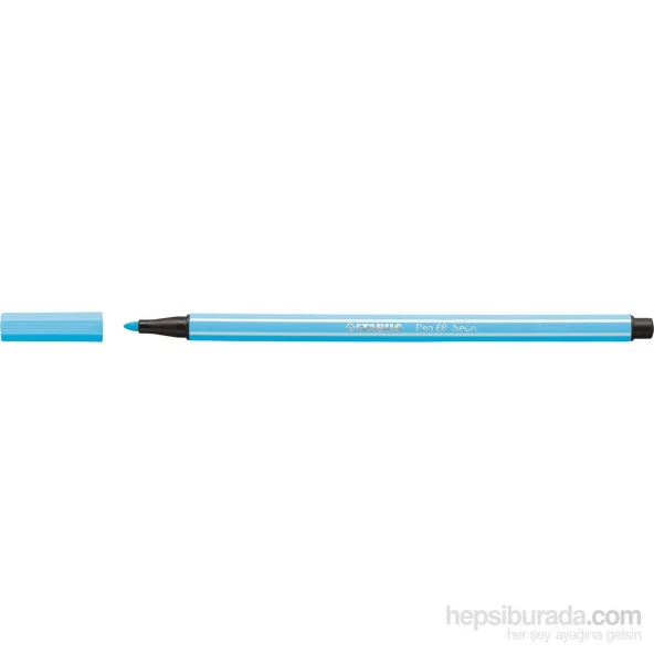Stabilo Keçe Uçlu Boya Kalemi 1 Mm Kalın Uçlu Fosforlu Mavi 68/031 (10 Lu Paket)
