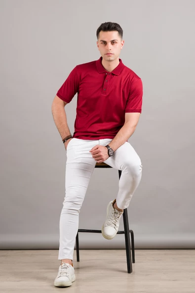 NEHİR by Faruk Ülker Polo Yaka Çıt Çıtlı Merserize Süperfine Cotton Erkek T-Shirt