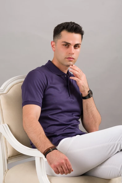 NEHİR by Faruk Ülker Polo Yaka Çıt Çıtlı Merserize Süperfine Cotton Erkek T-Shirt - 8