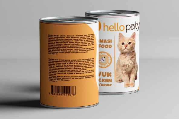 24 Adet 415 Gr Yetişkin Kedı Tavuk Etli Mama 24Lü Yaş Konserve Kedi Maması 24-Adet-Hello-Paty-Kedi-Tavuk - 2