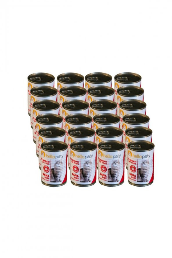 24 Adet 415 gr Yetişkin Dana Etli Mama 24lü Yaş Konserve Köpek Maması 24-Adet-HelloPaty-Köpek-Dana