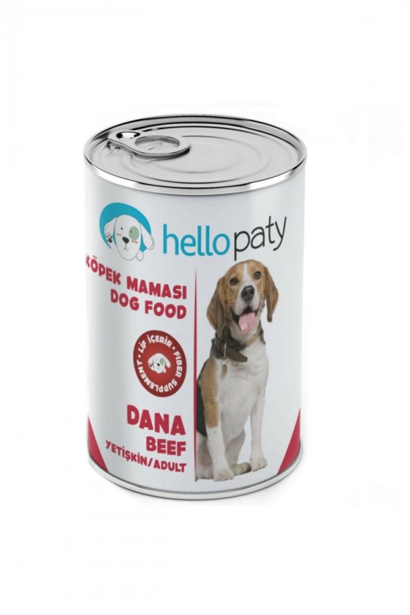 24 Adet 415 gr Yetişkin Dana Etli Mama 24lü Yaş Konserve Köpek Maması 24-Adet-HelloPaty-Köpek-Dana - 2