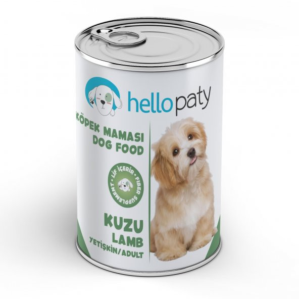 Hello Patty Kuzu etli Yaş Mama Konseve  Köpek Maması 415gr ( 24 Adet )
