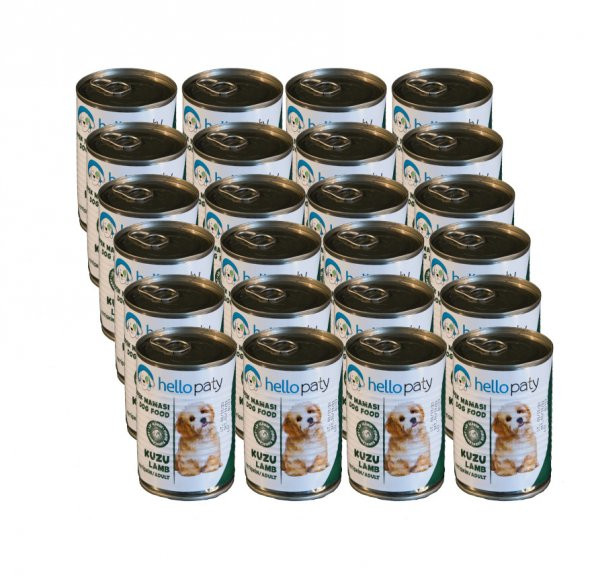 Hello Patty Kuzu etli Yaş Mama Konseve  Köpek Maması 415gr ( 24 Adet ) - 2