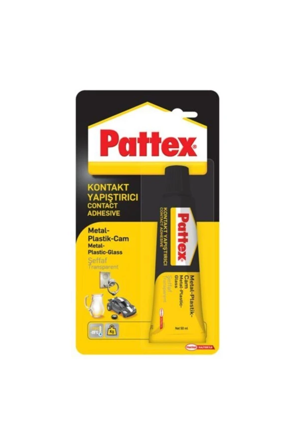 Pattex Contact Metal Plastik Cam Yapıştırıcı Şeffaf 50 Gram (12 Adet)