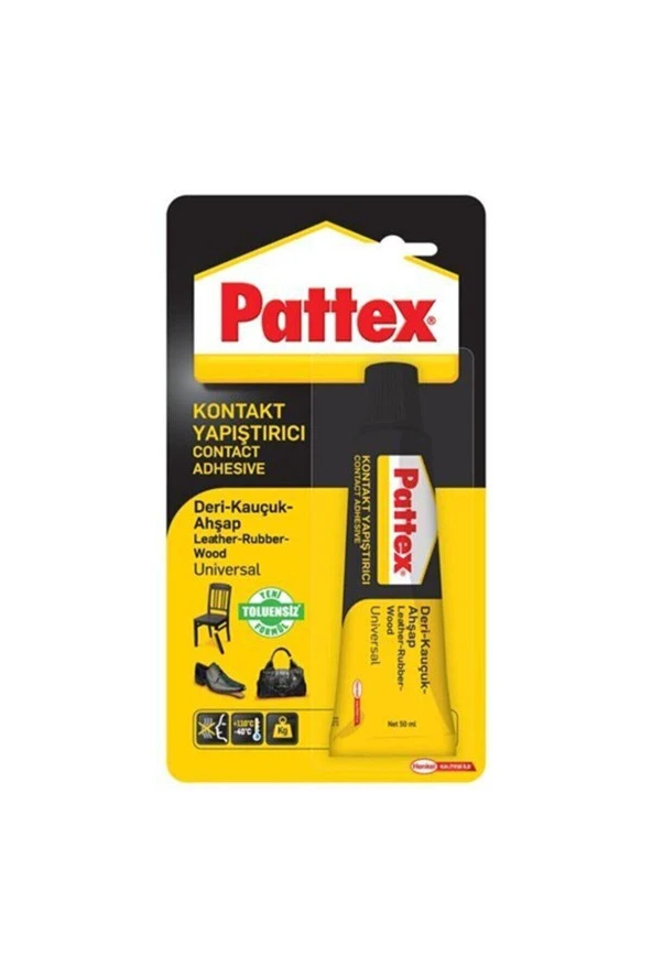 Pattex Contact Liquid Kauçuk Ahşap Yapıştırıcı 50 Gram (12 Adet)
