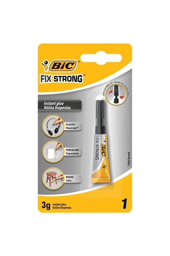 Bic Japon Yapıştırıcısı Fix Strong Süper Güçlü Japon Yapıştırıcı 3 Gram (24 Lü Paket)