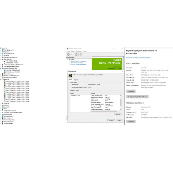 Monster Tulpar T7 V19.2 İKİNCİ EL i7 8750H 32GB 1TB SSD RTX2070 17.3" FHD - 10