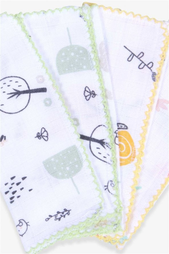 Bebek Müslin Mendil Desenli Karışık Renk Mood (18 X 30 Cm) - 2