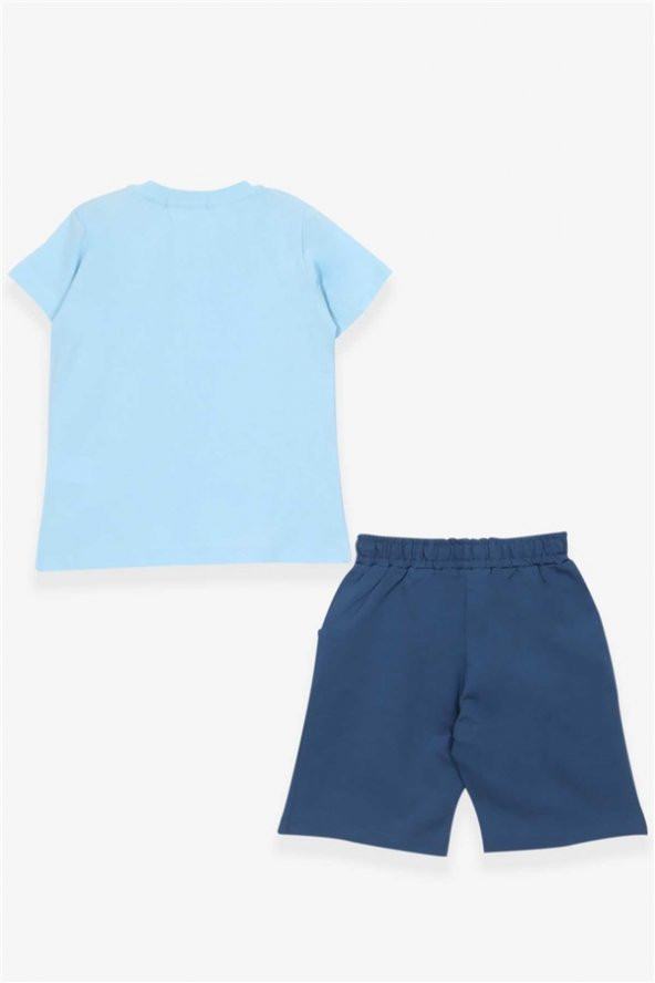 Erkek Bebek Şortlu Takım Kutup Ayıcık Baskılı Açık Mavi Modi (9 Ay-3 Yaş)