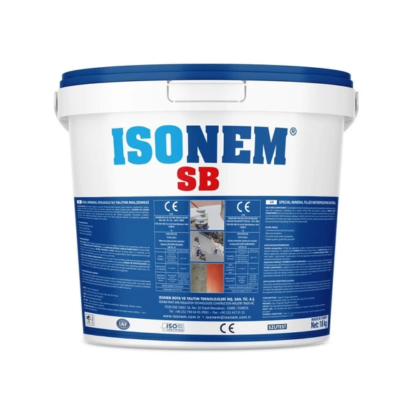 İsonem Sb Özel Mineral Dolgulu Su Yalıtımı 18 Kg Beyaz