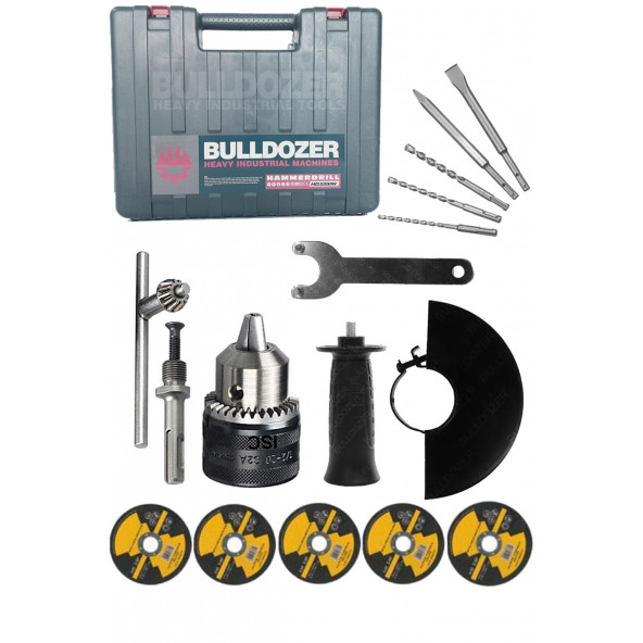 Bulldozer Kırıcı Delici Matkap Ve Bulldozer 125 MM Avuç Taşlama 6 Kademe Devir Ayarlı HEDİYELİ - 2