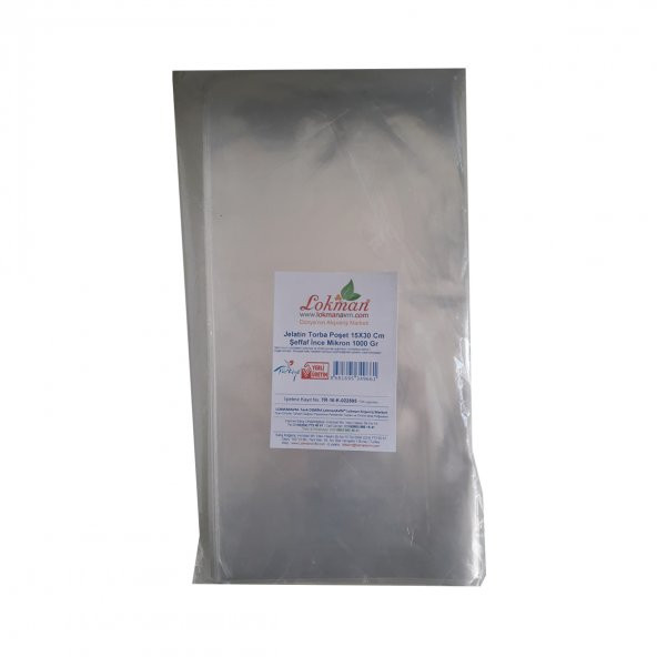 LokmanAVM Jelatin Torba Poşet 15X30 Cm Şeffaf İnce Mikron 1000 Gr 1 Paket - 2