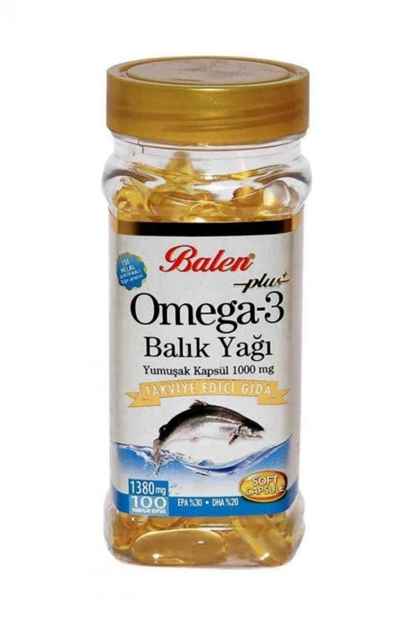 Omega 3 Balık Yağı 1380mg 100 Kapsül Tse Helal Sertifikalı