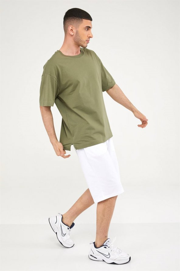Oversize Erkek Tshirt-HAKİ - 3
