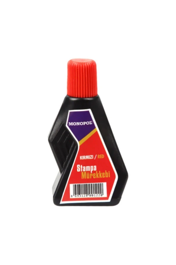 Monopol Istampa Mürekkebi 30 ML Kırmızı Stampa Mürekkebi (12 Adet)