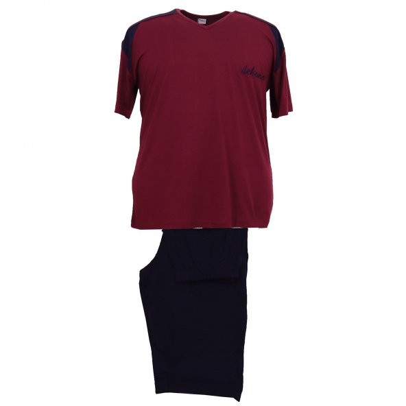 Erkek Büyük Beden Battal Boy Süprem V Yaka-Kapri Takımı - 2