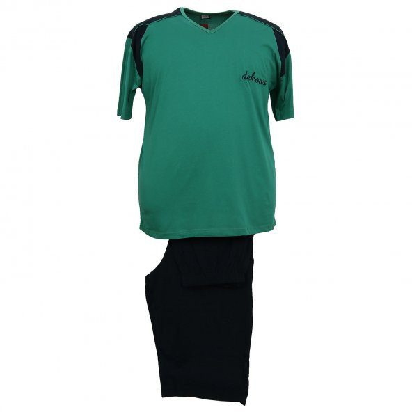 Erkek Büyük Beden Battal Boy Süprem V Yaka-Kapri Takımı - 3