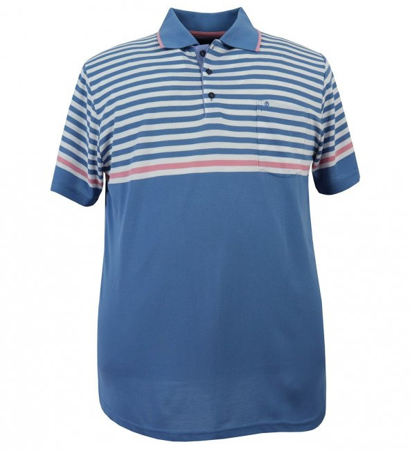 Büyük Beden Erkek Tişört Panolu Pike Polo Yaka Cepli - 2