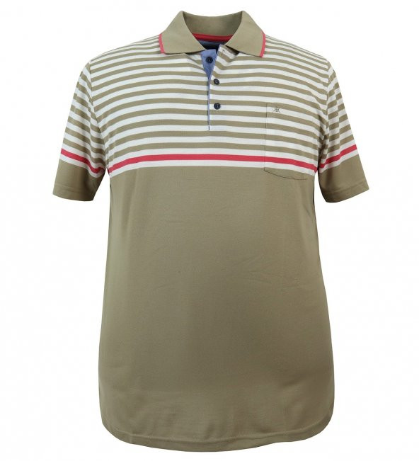 Büyük Beden Erkek Tişört Panolu Pike Polo Yaka Cepli - 3