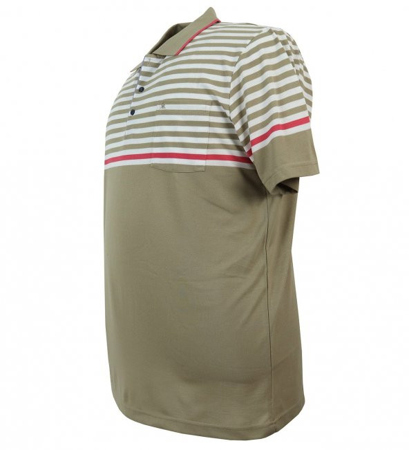 Büyük Beden Erkek Tişört Panolu Pike Polo Yaka Cepli - 9