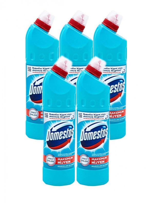 Domestos Çamaşır Suyu 750 ml Okaliptüs Ferahlığı, 5 li