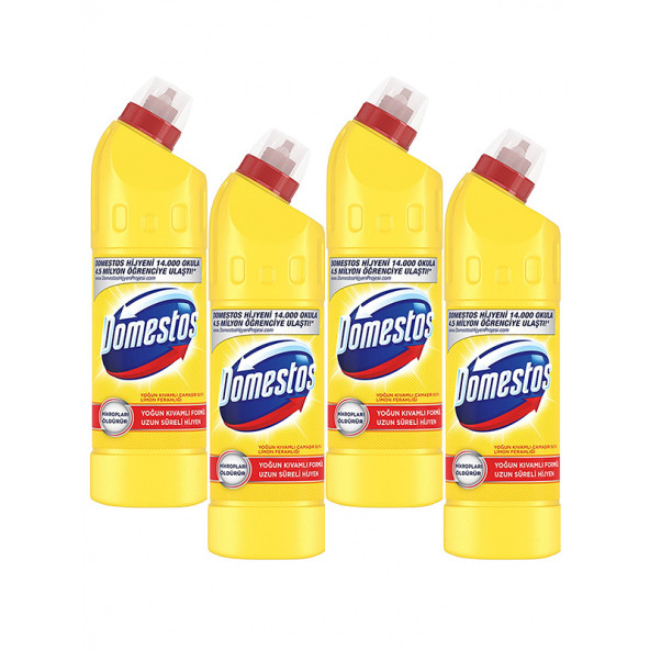 Domestos Çamaşır Suyu 750 ml Limon Ferahlığı, 4 lü