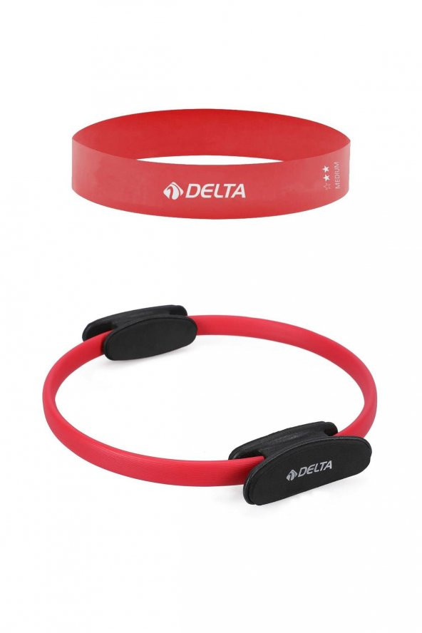 Delta Pilates Çemberi Aerobik Squat Bandı Seti Lateks Direnç Lastiği